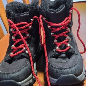 Kids size 4 Black and Red Nautica Winter Boots